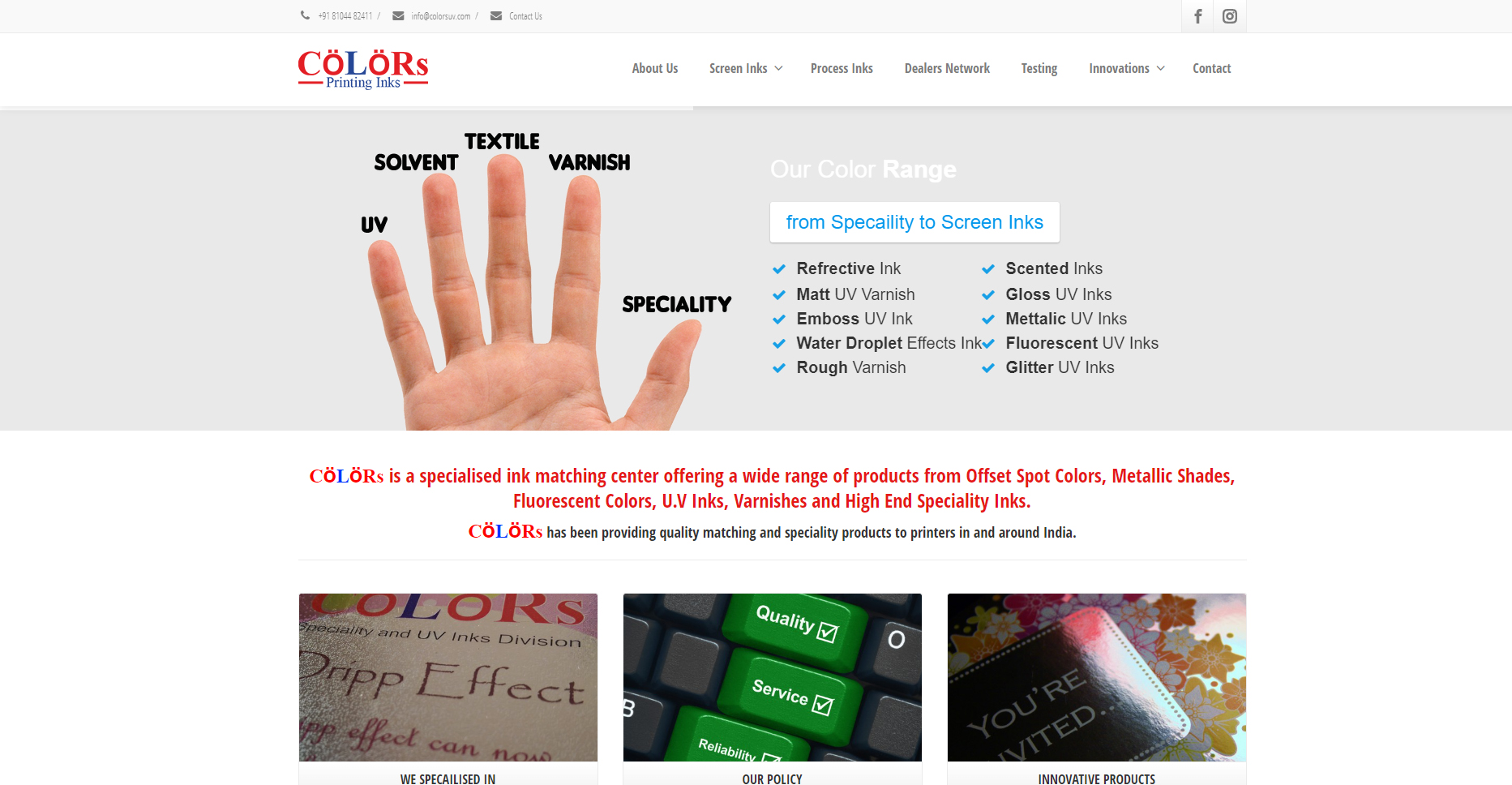 ColorsUV Speciality Inks